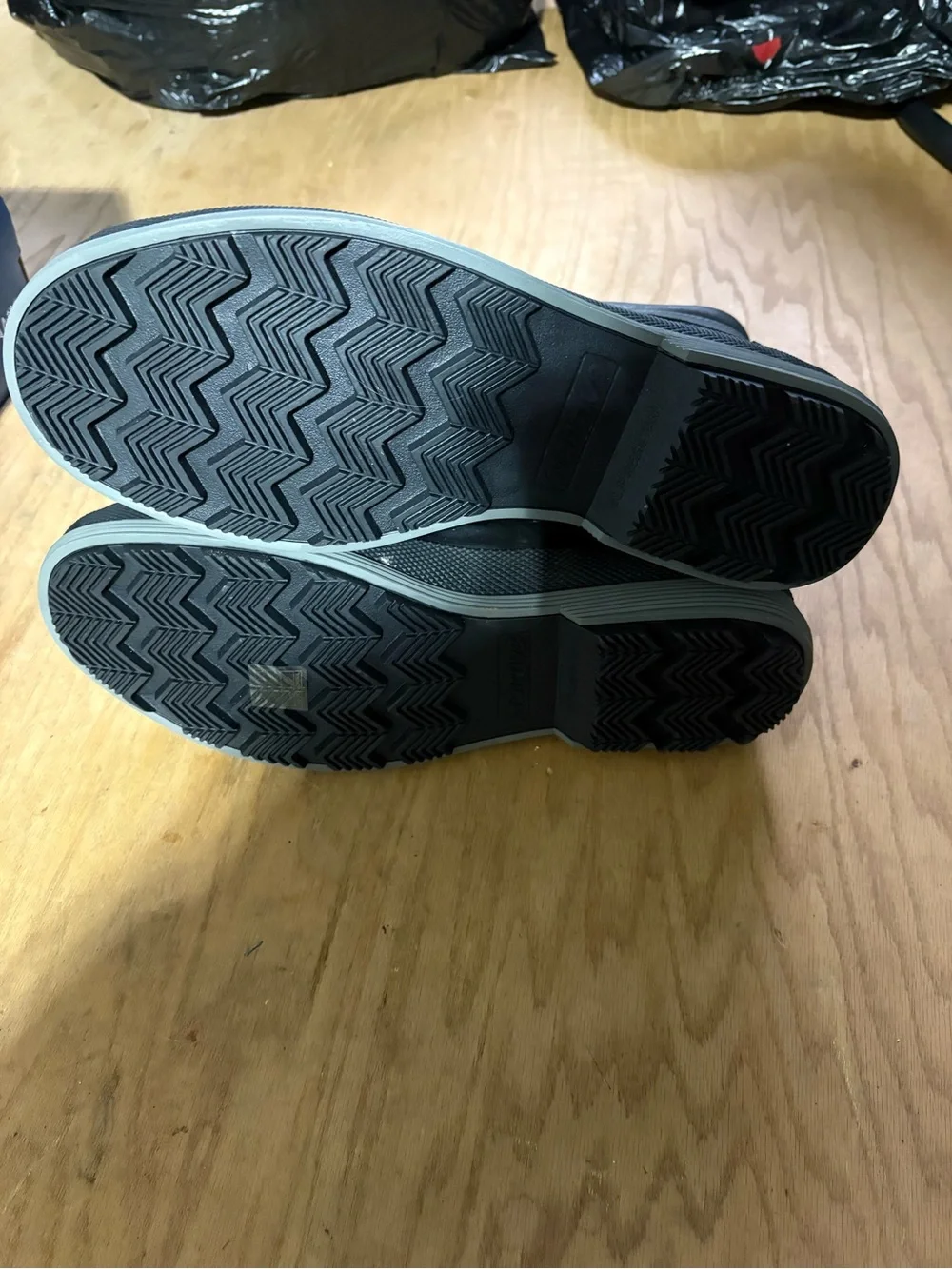 Men's Waterproof Front-Zip Rain & Snow Boots in Dark Gray and Black